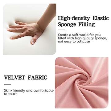 Furniliving Velvet Vanity Chair with Back, Modern Accent Chair for Vanity, Upholstered Makeup Stool Chair for Bedroom, Living Room, Dressing Room, Dining Room (Pink)