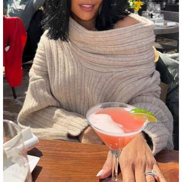 LETSVDO Womens Off Shoulder Pullover Sweaters Knitted Plus Size Dolman Sleeve Casual Oversized Loose Tunic Slouchy Sweaters Apricot