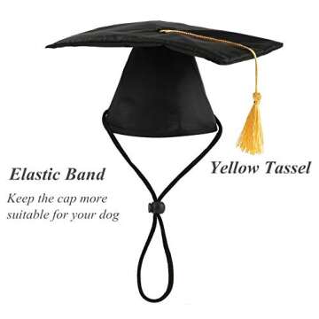 Dog Graduation Cap and Bowtie Collar Set for Pets