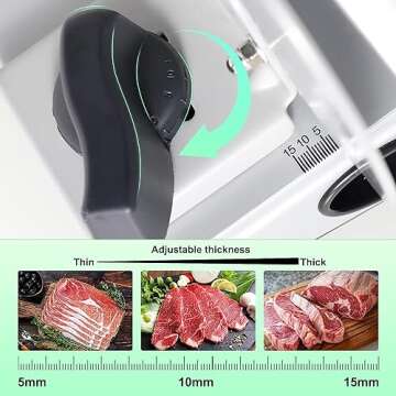 OSTBA Meat Slicer, Electric Deli Food Slicer with Removable Stainless Steel Blades, Adjustable Thick...