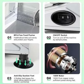 OSTBA Electric Deli Food Slicer with Adjustable Thickness