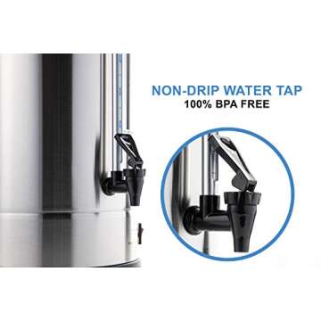 SYBO SR-CP-50B Commercial Grade Stainless Steel Percolate Coffee Maker Hot Water Urn for Catering, 5...