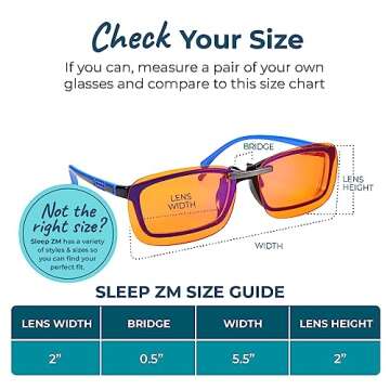 Sleep ZM Clip On 99.9% Orange Blue Light Glasses for Computer, TV, Gaming Use Improve Sleep Quality by Naturally Producing Melatonin for Women and Men