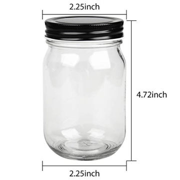 QAPPDA Mason Jars 12 oz Set for Canning & Kitchen Storage