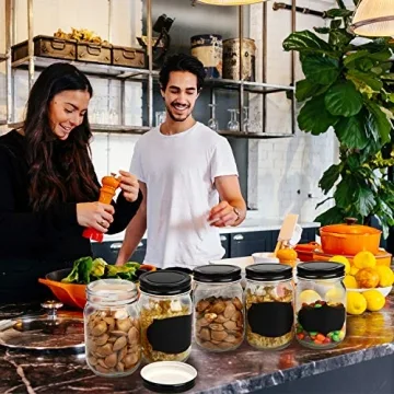 QAPPDA Mason Jars 12 oz Set for Canning & Kitchen Storage