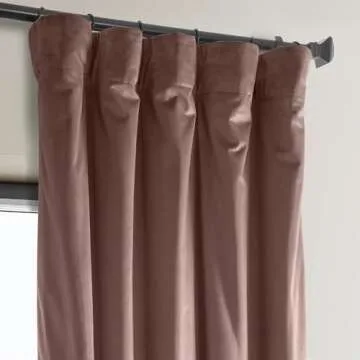 HPD Half Price Drapes Heritage Plush Velvet Curtains 84 Inches Long Room Darkening Curtains for Bedroom & Living Room 50W x 84L, (1 Panel), Wild Rose