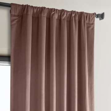HPD Half Price Drapes Heritage Plush Velvet Curtains 84 Inches Long Room Darkening Curtains for Bedroom & Living Room 50W x 84L, (1 Panel), Wild Rose