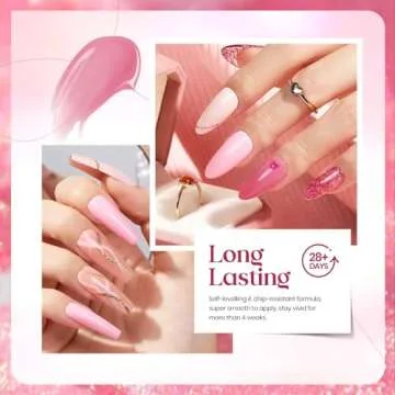 Beetles Gel Nail Polish Set 6 Colors Pink Confetti Collection Classic Nude Pink Glitter Pastel Gel Nail Polish Set Soak Off Uv Led Gel Polish Nail Art Varnish Manicure Kit Gifts for Her