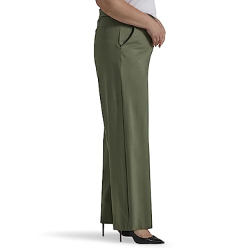 Lee Women's Ultra Lux Comfort Any Wear Wide Leg Pant - Olive Grove