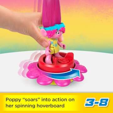 Fisher-Price Imaginext DreamWorks Trolls Sparkle & Roll Pack - Poppy, Branch & Guy Diamond Figures f...