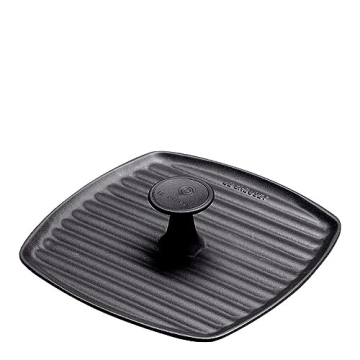 Le Creuset Enameled Cast Iron Panini Press, 9" in Licorice | Perfect for Grilling!