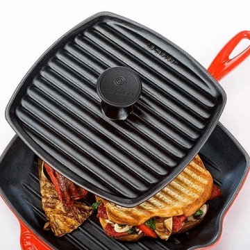 Le Creuset Panini Press Enameled Cast Iron 9 In
