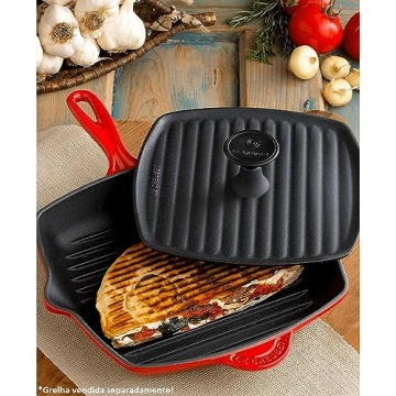 Le Creuset Panini Press Enameled Cast Iron 9 In