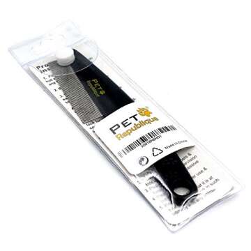 Pet Republique Dog and Cat Flea Comb - Fine and Flexible Pins, Removes Fleas, Mites, Ticks, Dandruff Flakes - Grooming Tool for Most Pets