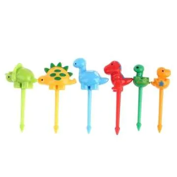 Aibulala Dinosaur Fruit Forks Set - Fun Food Picks For Kids