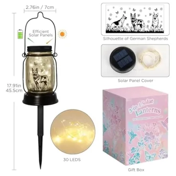 German Shepherd Solar Lantern for Dog Lovers and Gifts