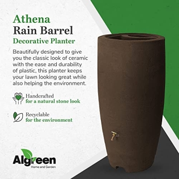 Algreen Athena Rain Barrel 80 Gallon Stylish Garden Accessories