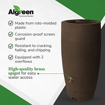 Algreen Athena Rain Barrel 80 Gallon Stylish Garden Accessories