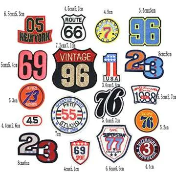 Embroidery Letters Patches Route 66 Sew Iron On Applique Black White Embroidered Patch Badges for DI...