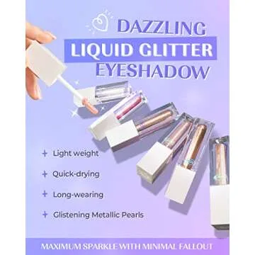 AMTS webtoon True Beauty Makeup liquid glitter eyeshadow, vegan korean eye glitter, shimmer eyeshadow highlighter, kbeauty, kdrama #01 Rich