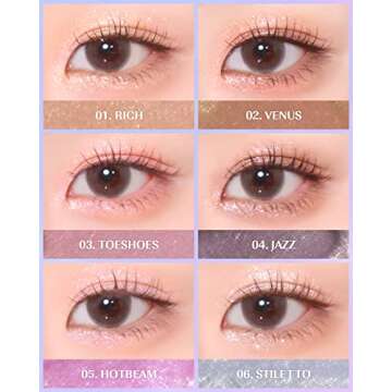 AMTS webtoon True Beauty Makeup liquid glitter eyeshadow, vegan korean eye glitter, shimmer eyeshadow highlighter, kbeauty, kdrama #01 Rich