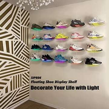 Stylish SIPRDE Floating Shoe Display Shelf with Lights