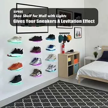 Stylish SIPRDE Floating Shoe Display Shelf with Lights