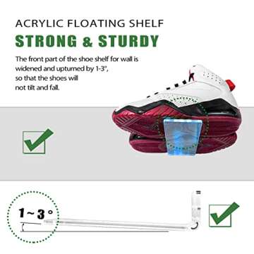 Stylish SIPRDE Floating Shoe Display Shelf with Lights