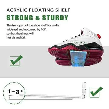 Stylish SIPRDE Floating Shoe Display Shelf with Lights