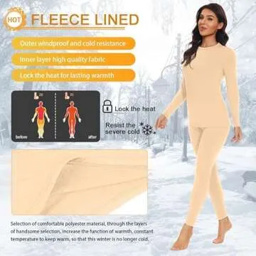 SIMIYA Fleece-Lined Thermal Underwear Set for Women