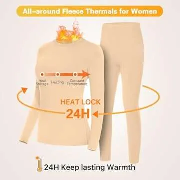 SIMIYA Fleece-Lined Thermal Underwear Set for Women