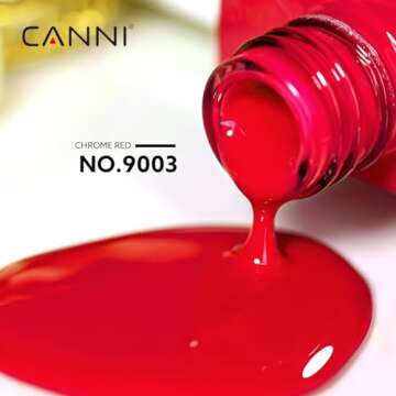 CANNI Red Gel Nail Polish, 1Pcs Red Gel Polish Red Color Nail Polish Gel High Gloss Soak Off U V Gel...