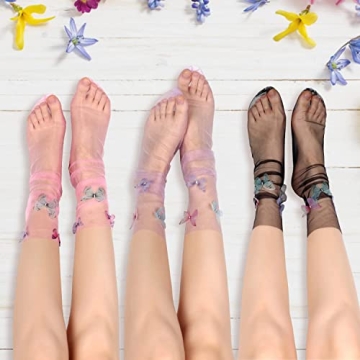 Benefeet Sox Womens Elegant Sheer Mesh Slouch Socks