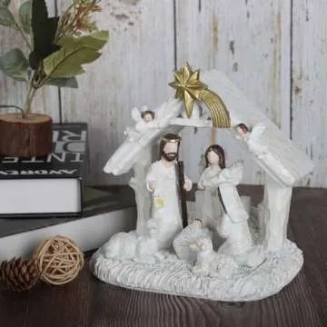 WANCHIY Nativity Set-Nativity Sets & Figures with Manger, Nativity Scene Indoor, Nativity with LED Lights, Christmas Nativity Set, Nativity Scene Set-Christmas Decorations Indoor