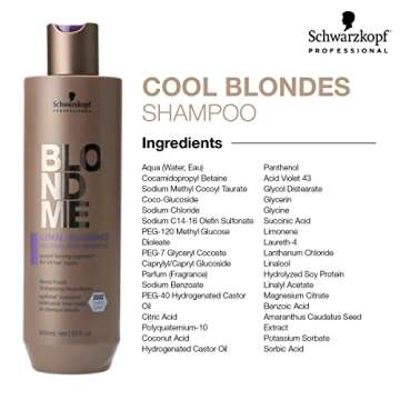 BLONDME Cool Blondes Neutralizing Shampoo – Moisturizing Hair Cleanser with Purple Toning Pigments – Neutralizes Yellow Tones and Brassiness in All Blonde Hair Types, 300ml