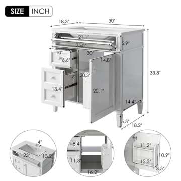 Virubi 30'' Bathroom Vanity with Single Sink Combo, Modern Bathroom Storage Cabinet with 2 Drawers, ...