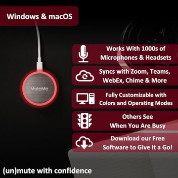 MuteMe - Illuminated Mute Button for Zoom, Teams, WebEx