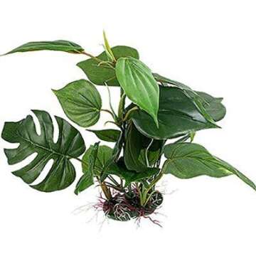 CNZ® Aquarium Fish Tank Green Lifelike Underwater Plastic Plant Aquatic Water Grass Decor (Large, 13-inch)