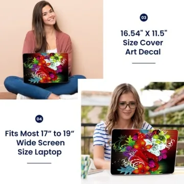 LSS 17-19 Inch Laptop Skin - Colorful Floral Design