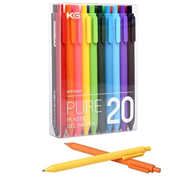 Retractable Gel Pens Set of 20 Colors for Artists and Students