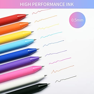 Retractable Gel Pens 20 Assorted Colors for Creativity