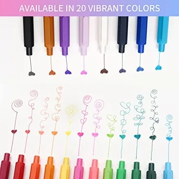 Retractable Gel Pens 20 Assorted Colors for Creativity