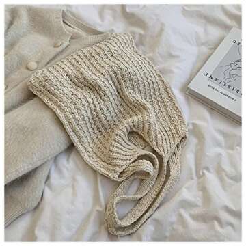 Aesthetic Hobo Bag Cottagecore Aesthetic Tote Bag Fairy Grunge Hobo Bags Cottagecore Bag Fairycore Hobo Bag (Beige) One Size