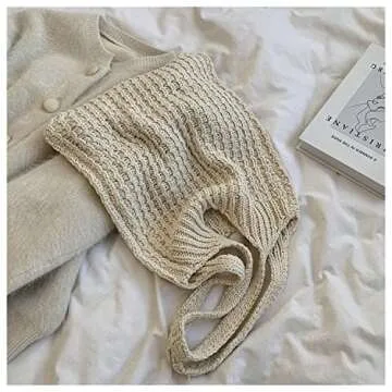 Aesthetic Hobo Bag Cottagecore Aesthetic Tote Bag Fairy Grunge Hobo Bags Cottagecore Bag Fairycore Hobo Bag (Beige) One Size