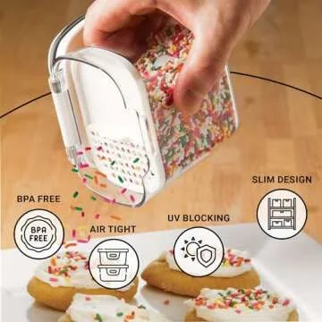 Progressive International Prepworks ProKeeper 6 Piece Plastic Airtight Food Storage Containers for Baking Essentials, White and Clear