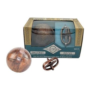 Project Genius Shotput and Discus Puzzle, Multicolor, Wooden Puzzle, Assembly Puzzle, Disassembly Pu...