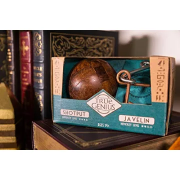 Project Genius Shotput and Discus Puzzle, Multicolor, Wooden Puzzle, Assembly Puzzle, Disassembly Puzzle, Brain Teaser, 3D Puzzle, Variety Pack, Puzzles for Adults, Metal Disentanglement