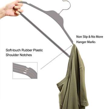 ELONG HOME Non-Slip Rubberized Hangers - 30 Pack for All Clothes