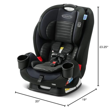 Graco TriRide 3-in-1 Reclining Car Seat, Clybourne - Rear & Forward Facing Car Seat, Highback Booster, Adjustable Headrest