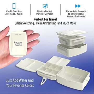 Micro Portable Painter Watercolor Palette - Travel Friendly, Feather-Weight Creativity